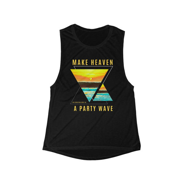 Make Heaven A Party Wave Flowy Scoop Muscle Tank