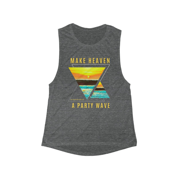 Make Heaven A Party Wave Flowy Scoop Muscle Tank