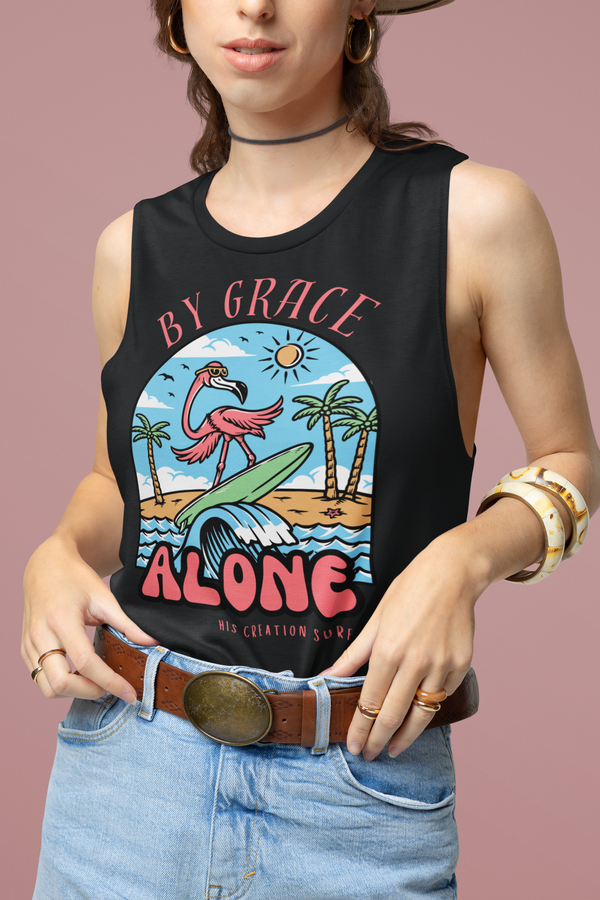 By Grace Alone Flowy Scoop Muscle Tank