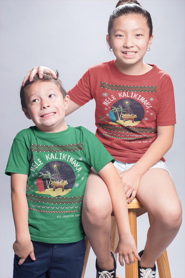 Mele Kalikimaka Nativity Kids Tee