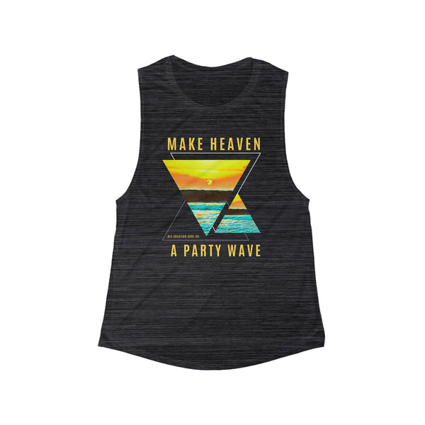 Make Heaven A Party Wave Flowy Scoop Muscle Tank